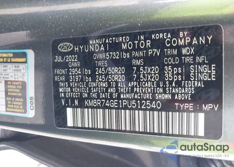 2023 Hyundai Palisade Calligraphy from USA, damaged, VIN KM8R74GE1PU512540